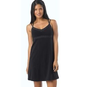 Prana Kaley Sleeveless Strappy V-Neck Athletic Mini Dress Black Women's Size S
